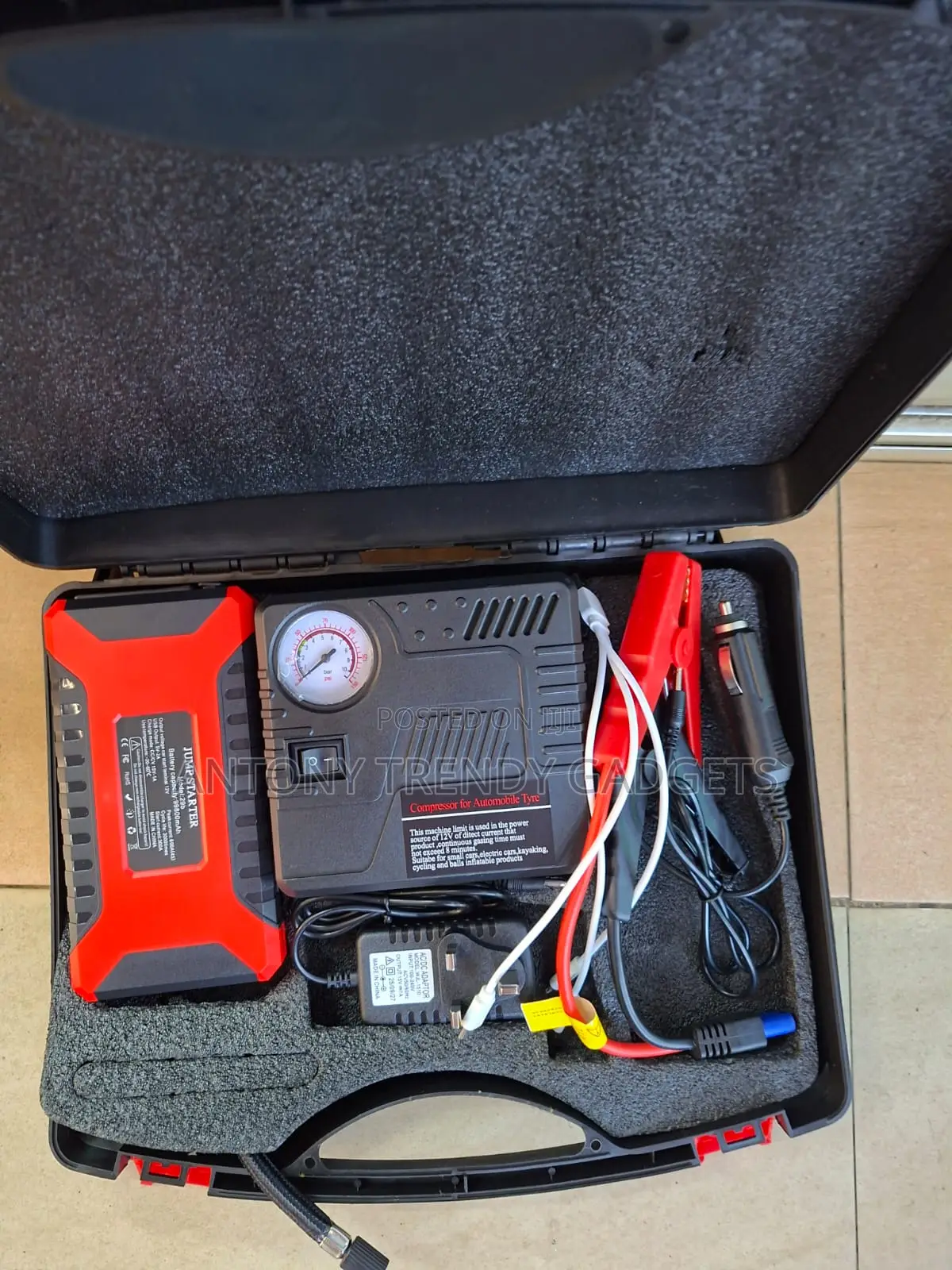 12v Car Battery Jump Starter Kit With Air Compressor