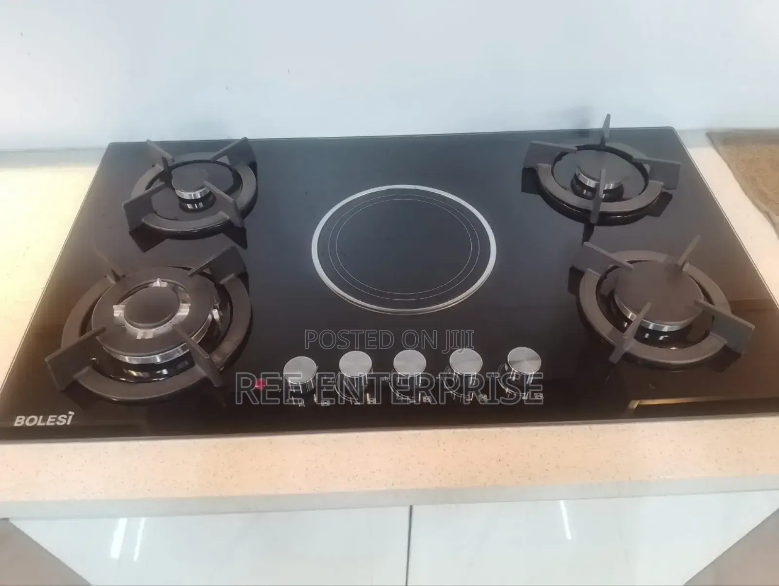 90cm Bolesi Hob 4 Gas Burners +1 Infrared Electric With Gas Sensor