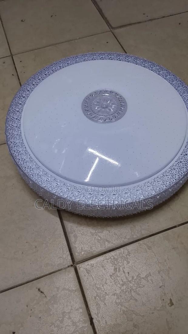 White Round Led Fullmoon Flush-Mount Ceiling Light