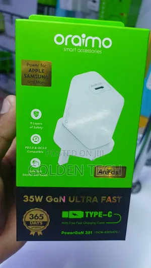 Oraimo Powergan 351 35w Gan Ultra Fast Charger Kit