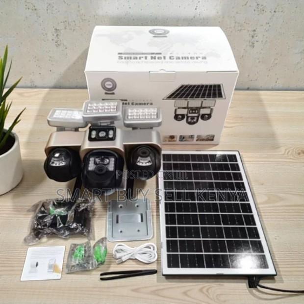 Human Detection 12mp Hd 4g Multiple Lens CCTV Camera With Flood Light