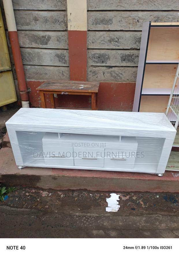 Brand-New White Tv Console Cabinet With 3 Drawers – Modern Media Stand