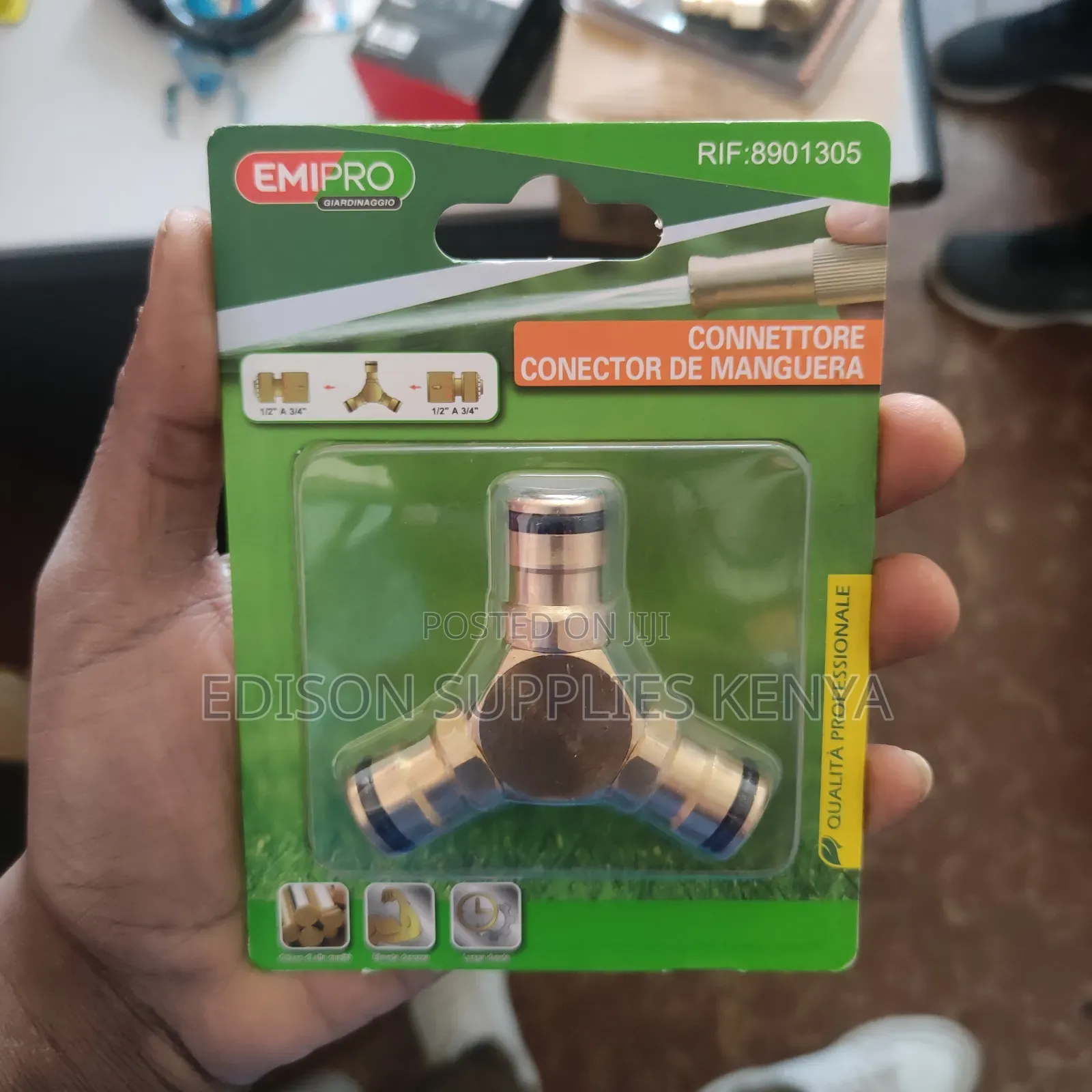 Hose Connector Splitter Brass 1/2" 3-way Garden Hose Pipes T Junction