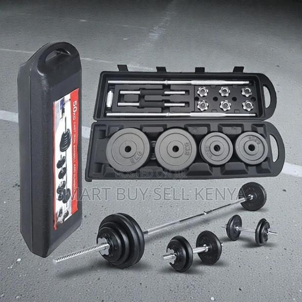 Chrome Coated 50kg Adjustable Dumbbell Weight Set With Casing