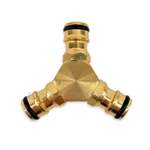Hose Connector Splitter Brass 1/2" 3-way Garden Hose Pipes T Junction
