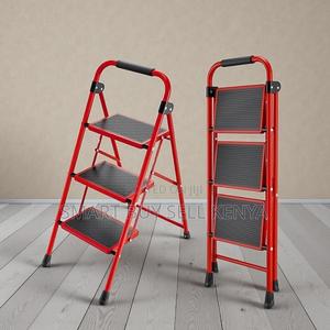 Heavy-Duty Aluminum Workshop and Home 3 Step Ladder Stepladder - thumbnail 2