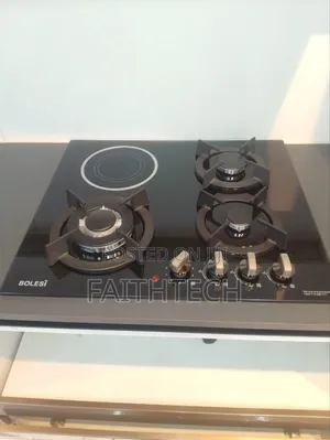 Bolesi Hob 3 Gas Burners +1 Infrared Electric With Gas Sensor and Wok
