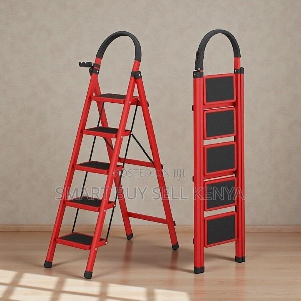 Portable Foldable Aluminum Non Slip Surface 5 Step Ladder Stepladder