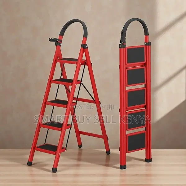 Heavy Duty Aluminum Upto 150 KGS Support 5 Step Ladder Stepladder