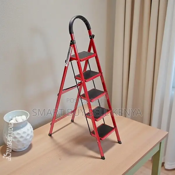 Aluminum Foldable Space Efficient Household 5 Step Ladder Stepladder