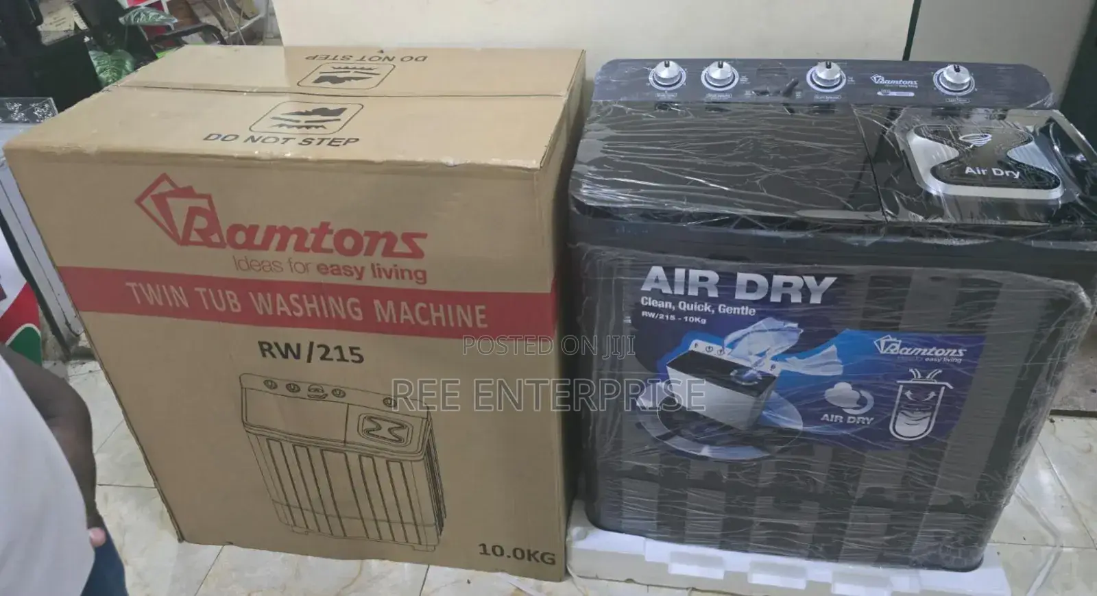 *Black *Ramtons 10kgs Top Load  Twin Tub  Washing Machine