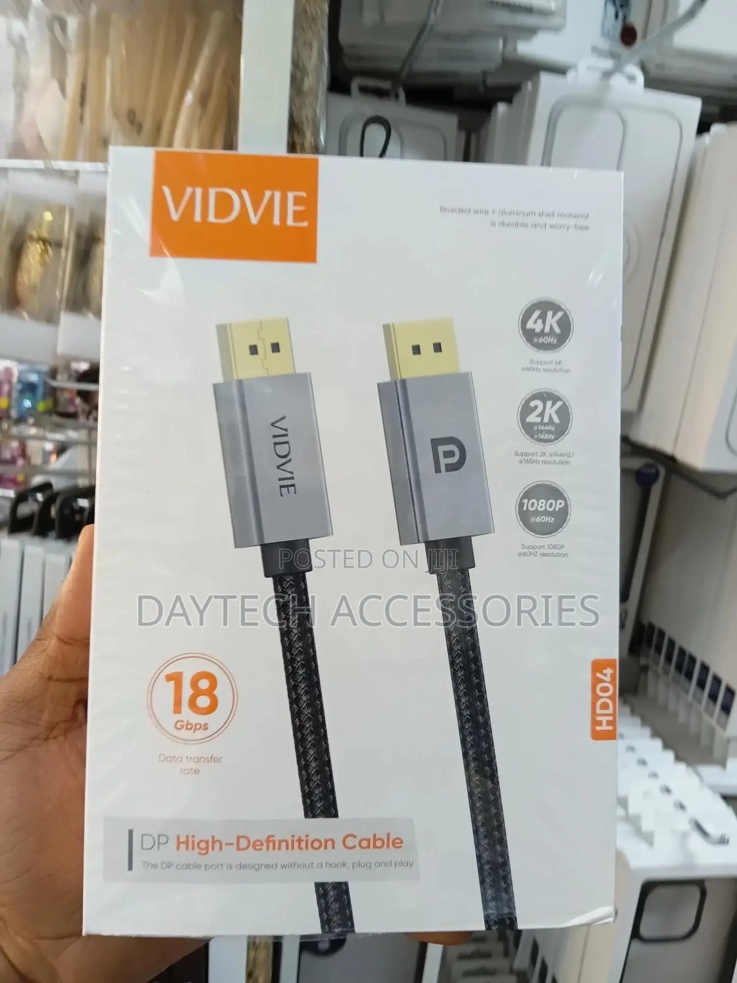 Vidvie High-Speed Aluminum Cable Displayport Cable