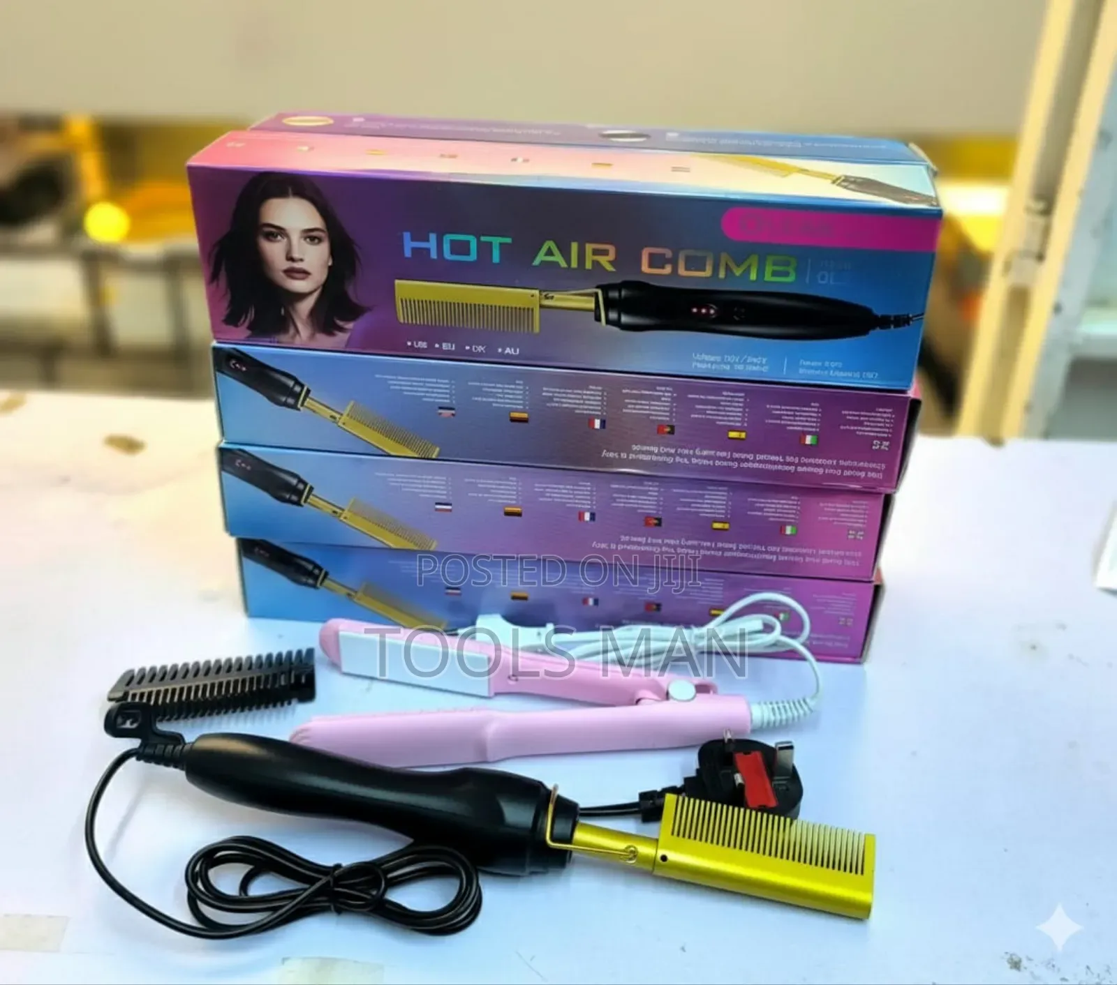 Gold Electric Heat Comb Hair Straightener.