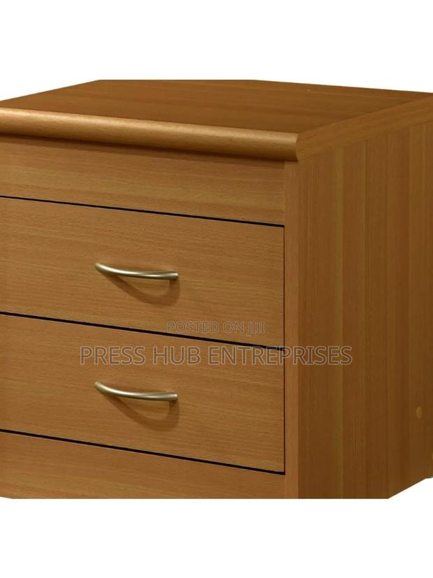 Modern Solid Wood Two-Drawer Bedside Table. - main view