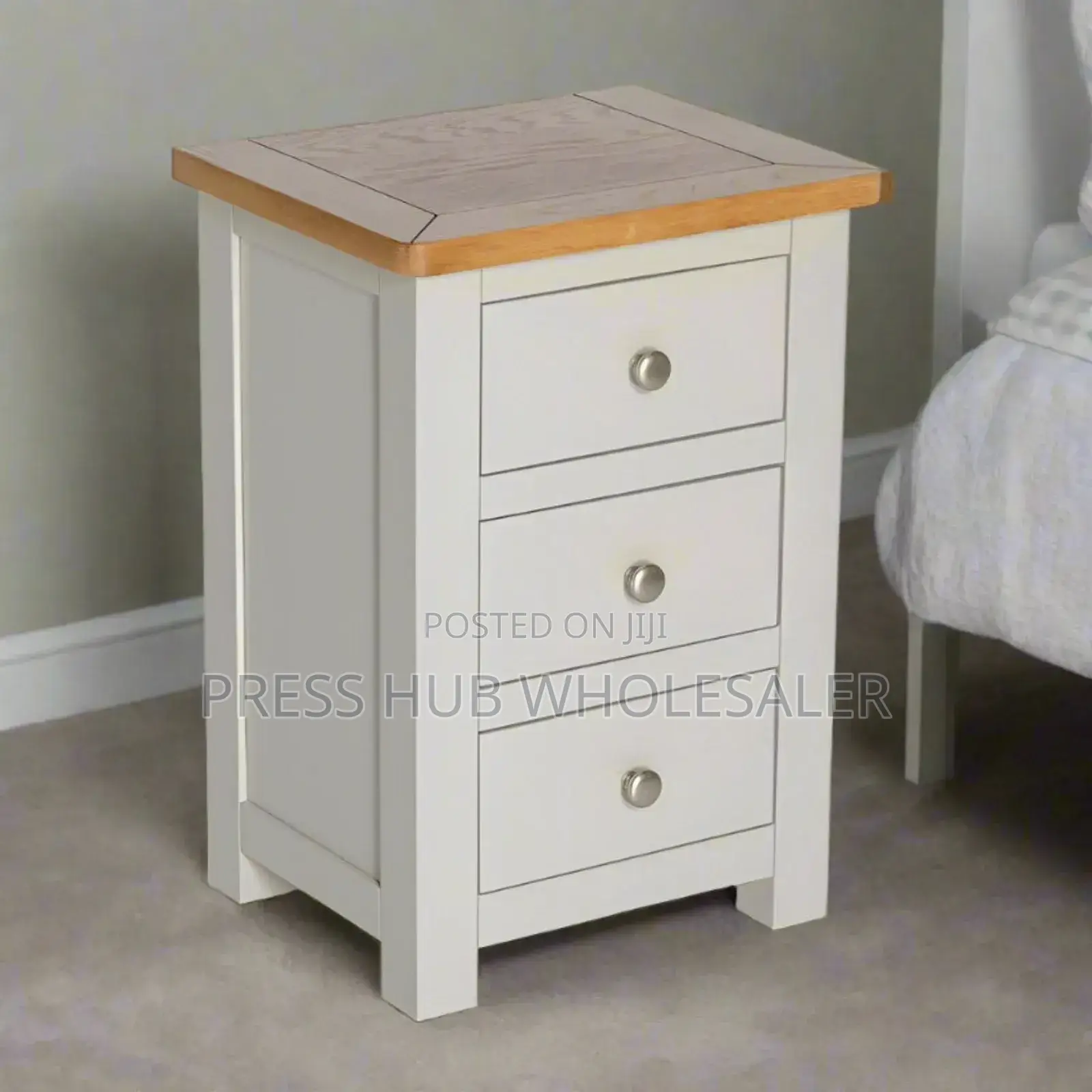 Modern Solid Wood Two-Drawer Bedside Table. " 