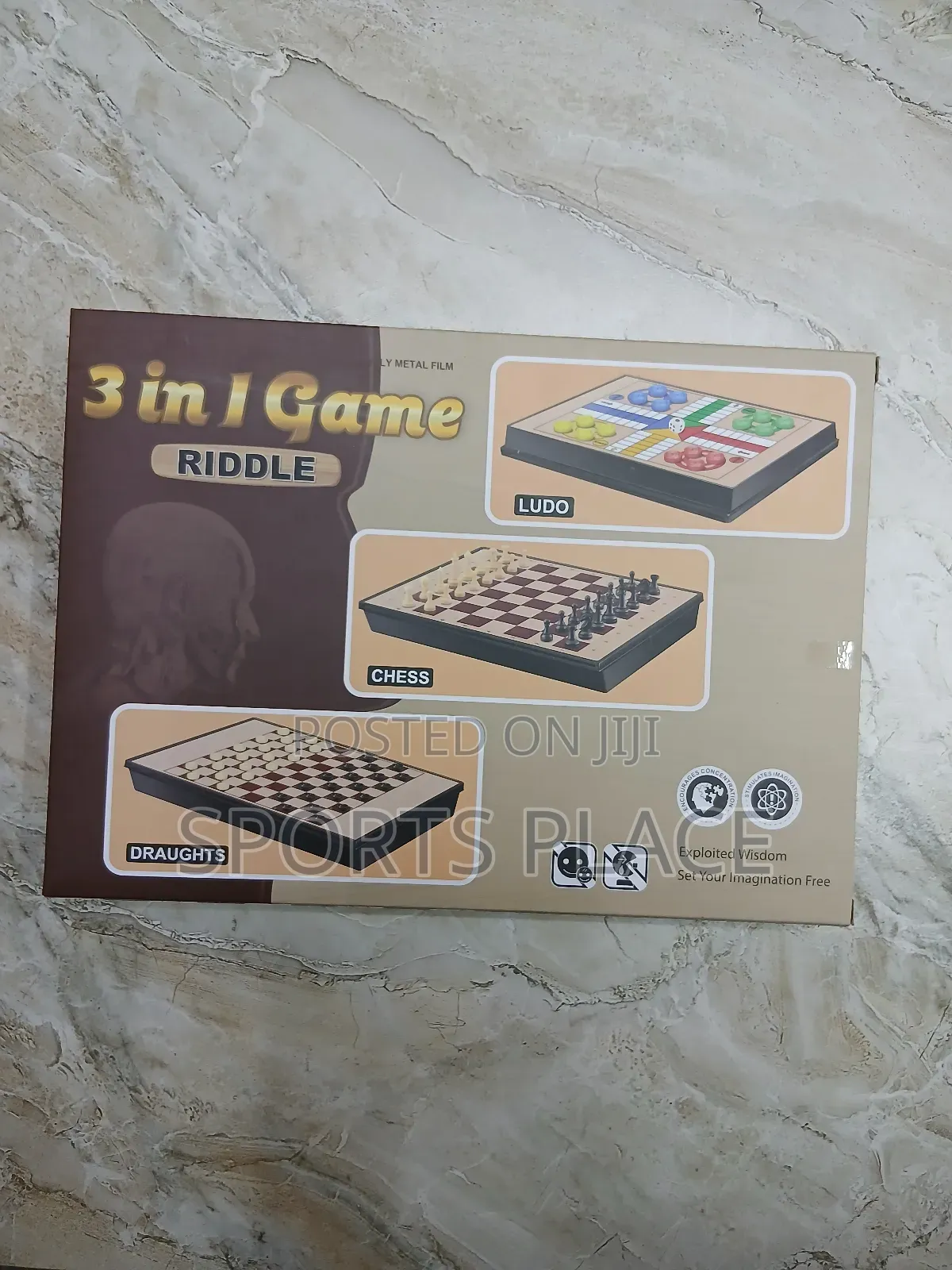 3 in 1 Board Game - Chess, Draught Ludo
