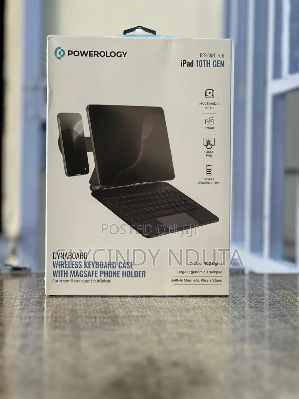 iPad 10th Gen Powerology Wireless Keyboard With Magsafe Phone Holder
