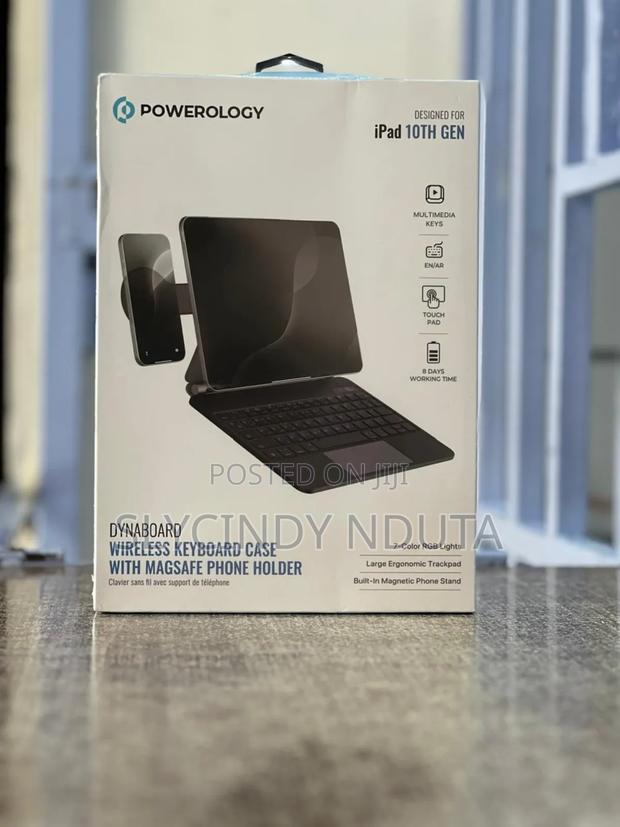 iPad 10th Gen Powerology Wireless Keyboard With Magsafe Phone Holder - main view