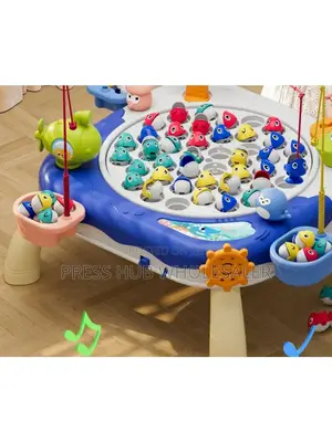 Magnetic Rotating Educational Fishing Game Set for Children. 