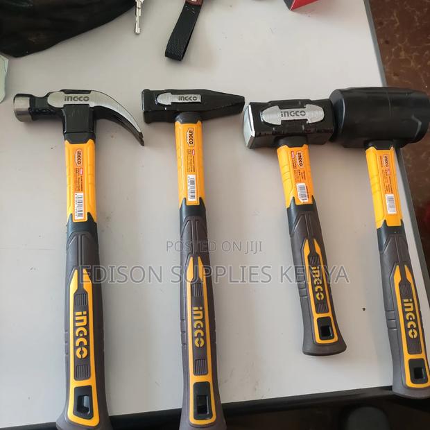 Ingco 4pcs Hammer Set, Claw Hammer, Rubber Hummer, Stoning Hammers - thumbnail 3