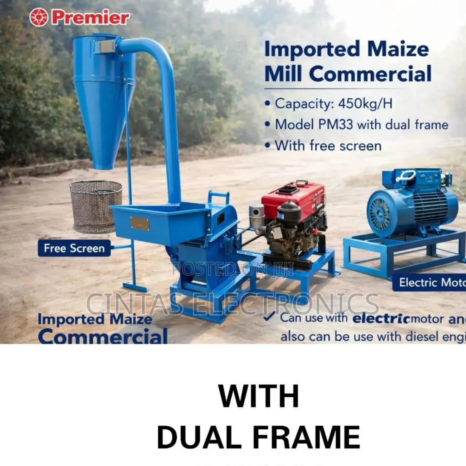 Maize Miller With Dual Frame 450kg/H