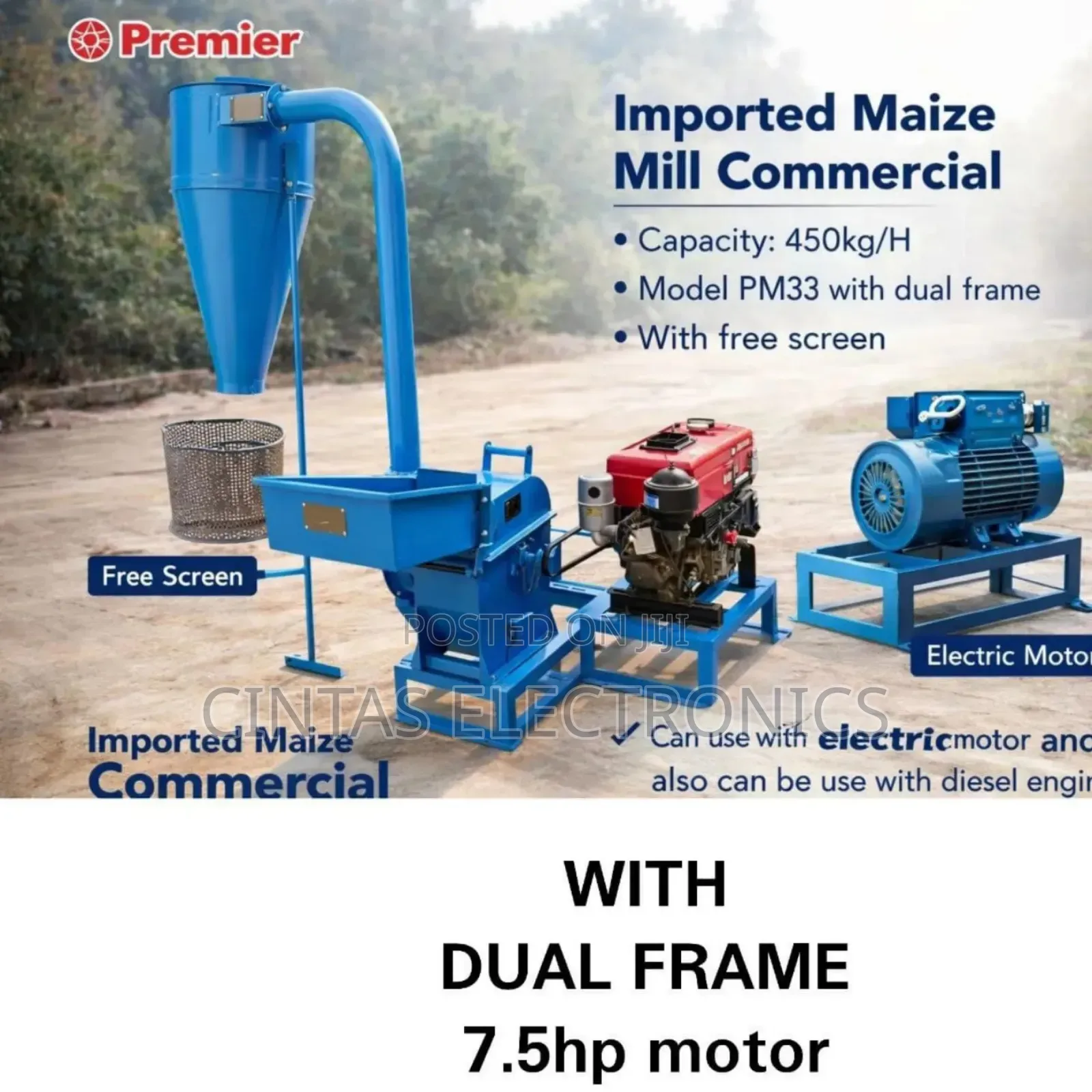 Maize Miller 7.5hp/With Dual Frame