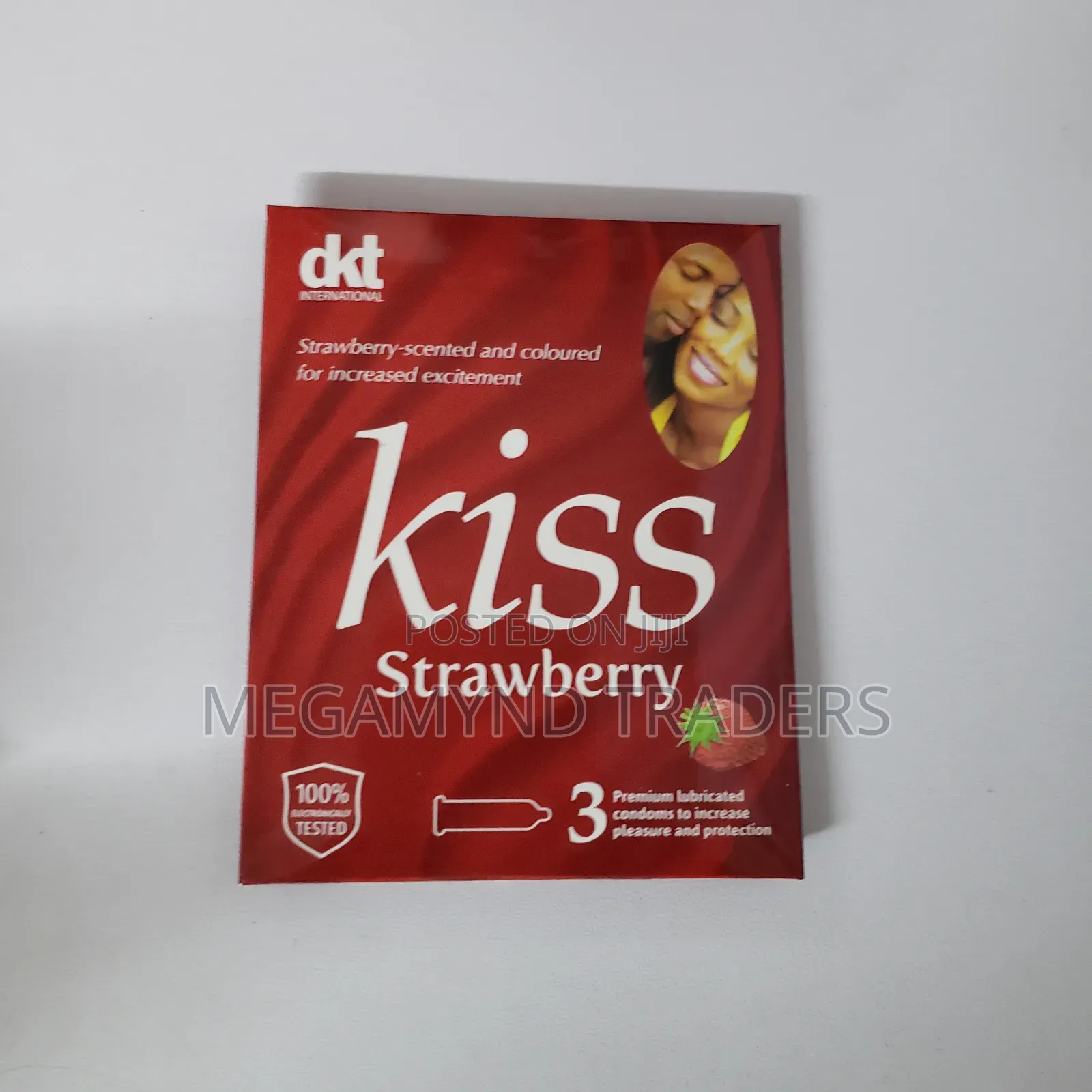 72pc Kiss Strawberry Condoms / Premium Lubricated Protection Condoms