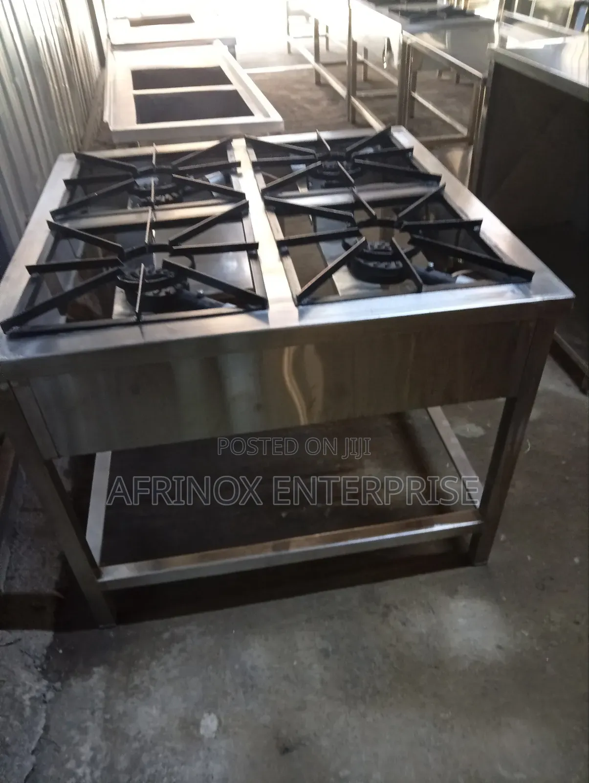 Gas Jiko, 4 Burner Stainless Steel