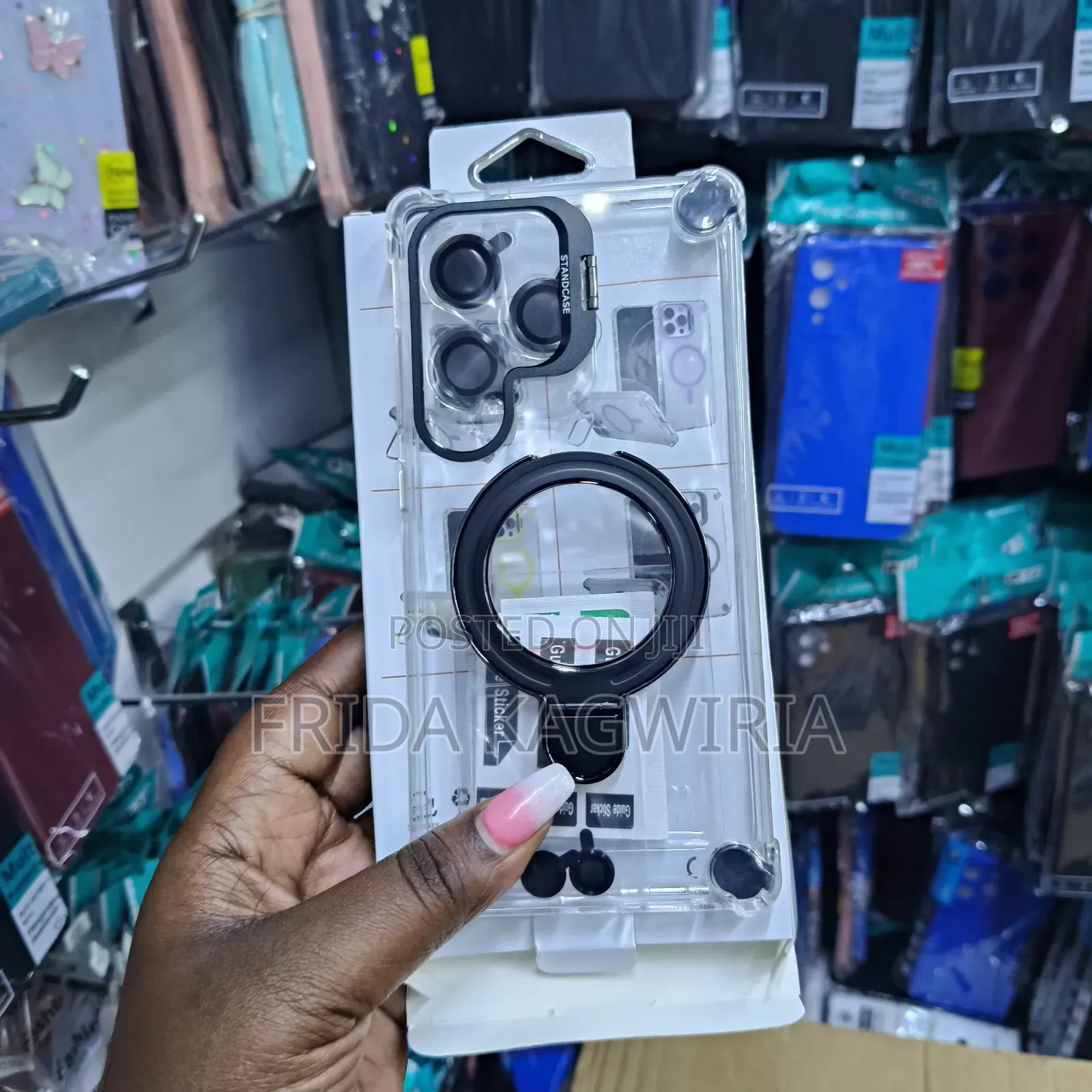 Clear Stand Case With Magsafe And Lens Protector For Samsung S25 Ultra