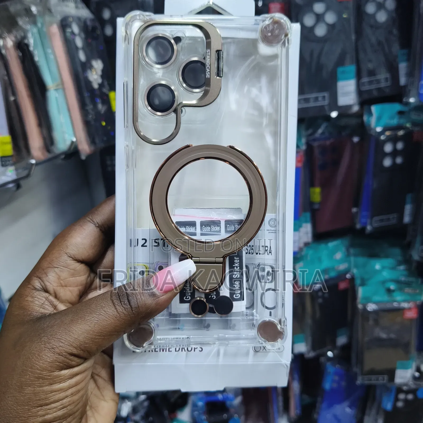 Clear Stand Case With Magsafe And Lens Protector For Samsung S25 Ultra