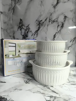 *3pcs Set Ceramic Casserole Serving Dishes With Glass Cover*