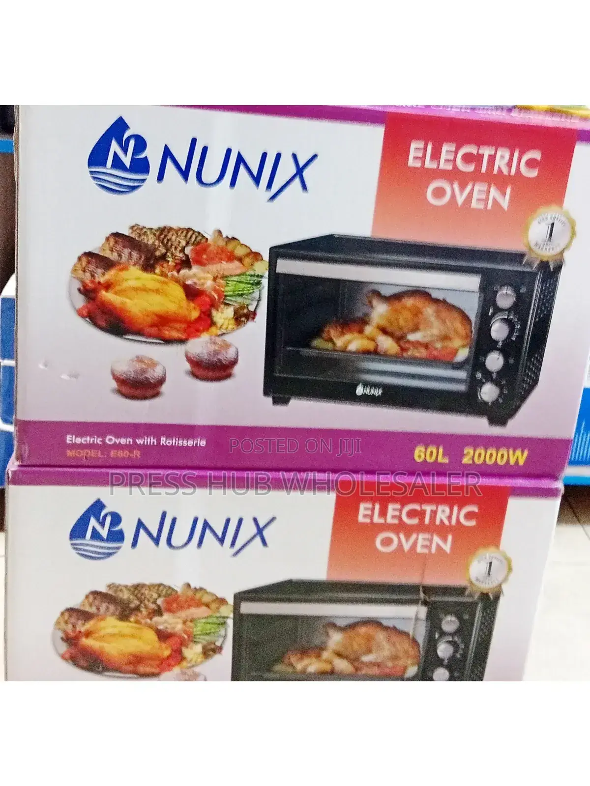Nunix Electric Oven With Rotisserie." 