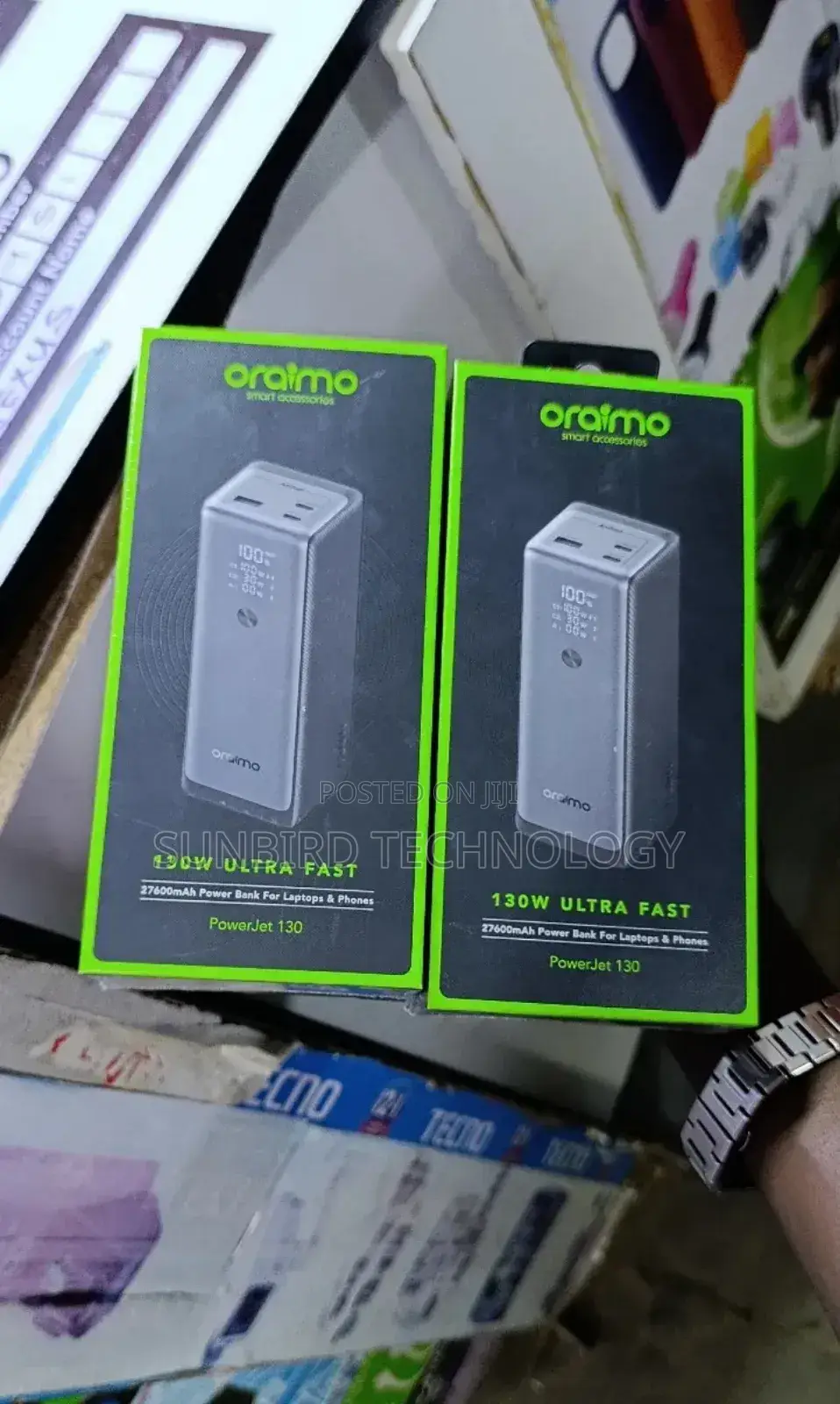 Oraimo Powerjet 130w Ultra Fast Charging 27,000mah Powerbank.