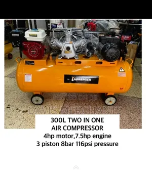 300l Two in One Air Compressor 4hp Motor,7.5 Engine 3piston 8 Bar
