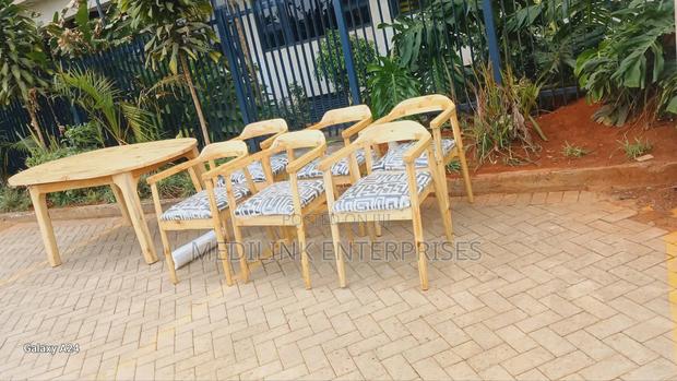 Wooden Upholstered Tub Armchairs