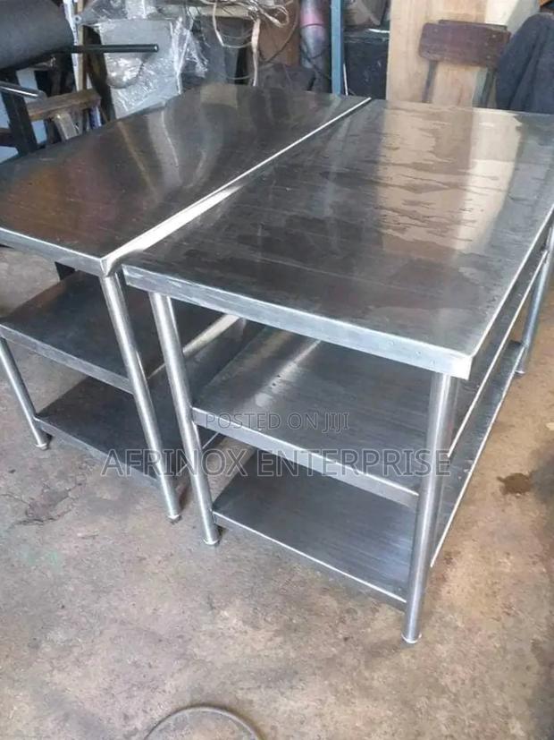 Worktop Table, With Double Under Shelves. 5fts by 2fts - main view