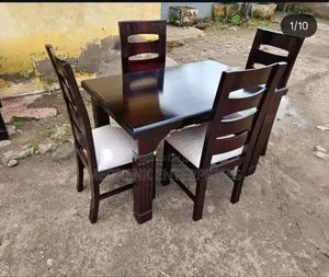 Solid Carmel Chairs 4-Seater Dinning Table Set