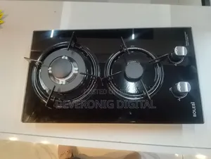 Bolesi Hob 2 Burners Inbuilt Gas Glass Tampared Hod