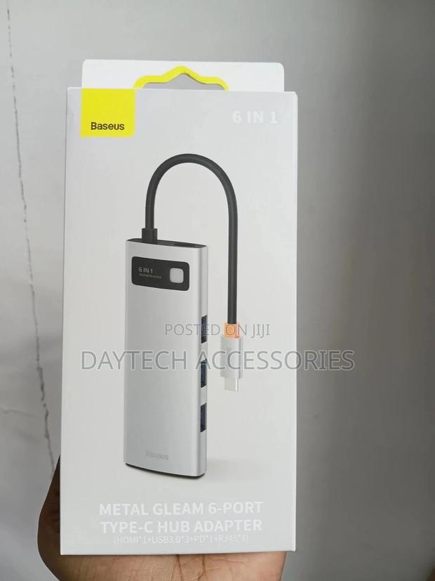 This Is a Baseus Metal Gleam Series 6-Port Type-C Hub Adapter.