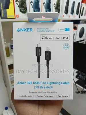 Anker Usb-C to Lightning Cable (3ft) Nylon Braided – A81b5h11 – Black