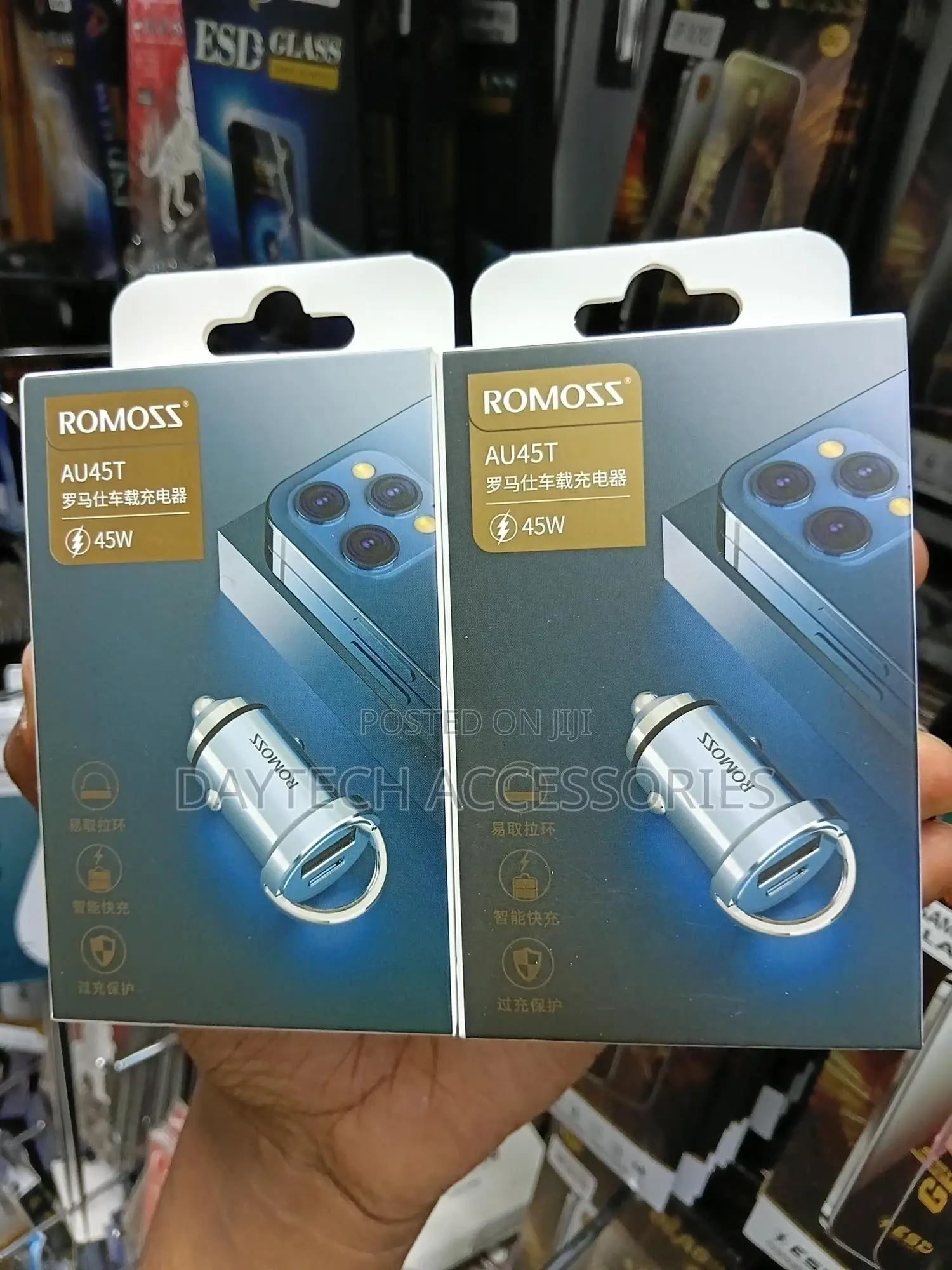 Car Charger Romoss Au45t Car Charger Usb + Usb-C, Pd + Qc 45w - Silver