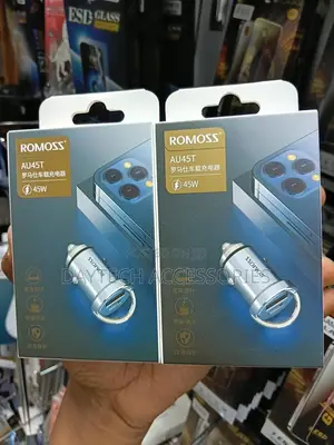 Car Charger Romoss Au45t Car Charger Usb + Usb-C, Pd + Qc 45w - Silver