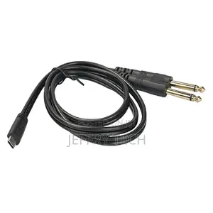 1 to 2 Usb C to 6.35mm Conversion Cable Type C to 1/4inch Connector Co
