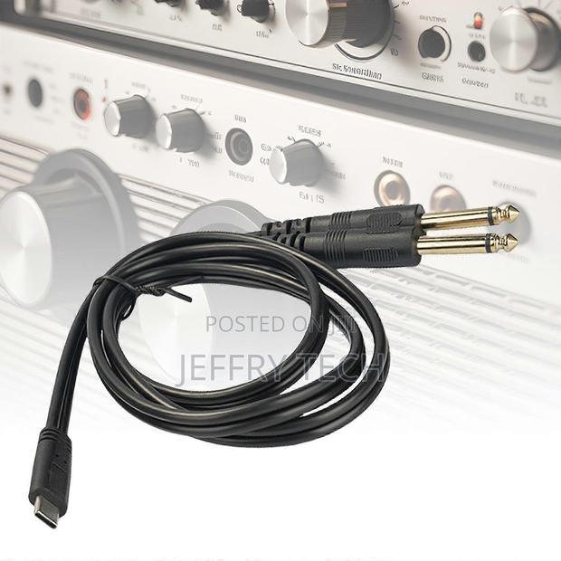 1 to 2 Usb C to 6.35mm Conversion Cable Type C to 1/4inch Connector Co - thumbnail 3