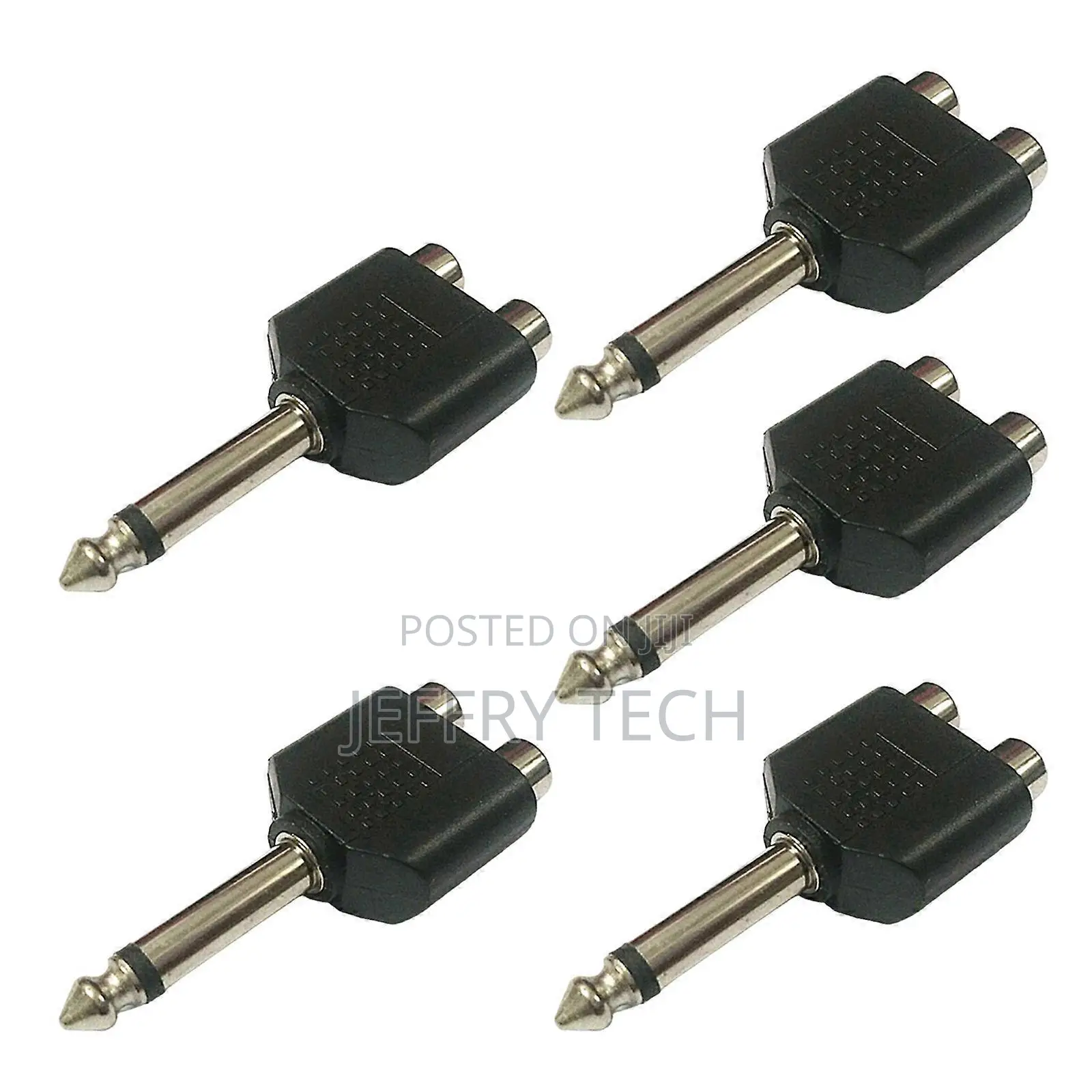5pcs Solid Metal 6.35mm Male to 2 Mono Female Sound Adapter,