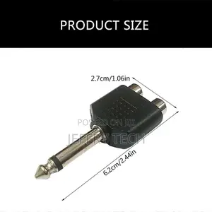 5pcs Solid Metal 6.35mm Male to 2 Mono Female Sound Adapter,