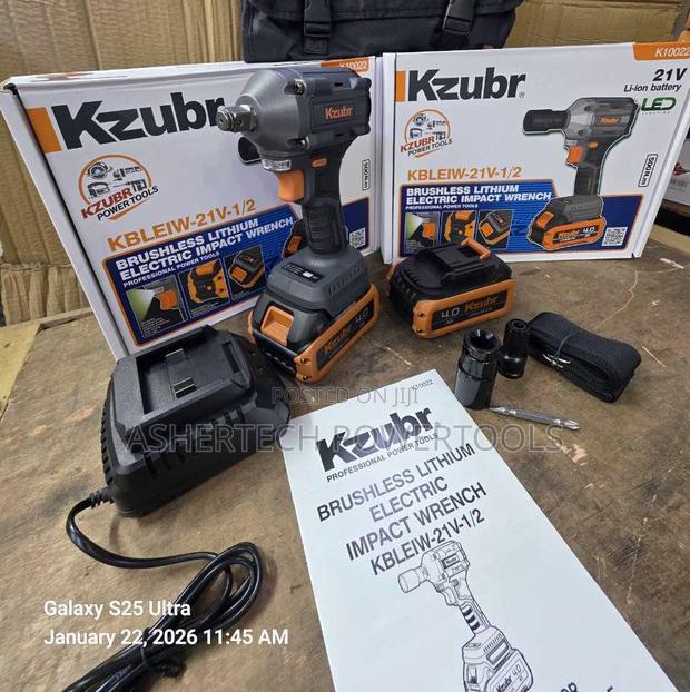 Kzubr Kbleiw-21v-1/2 Brushless Lithium Electric Impact Wrench Kit.