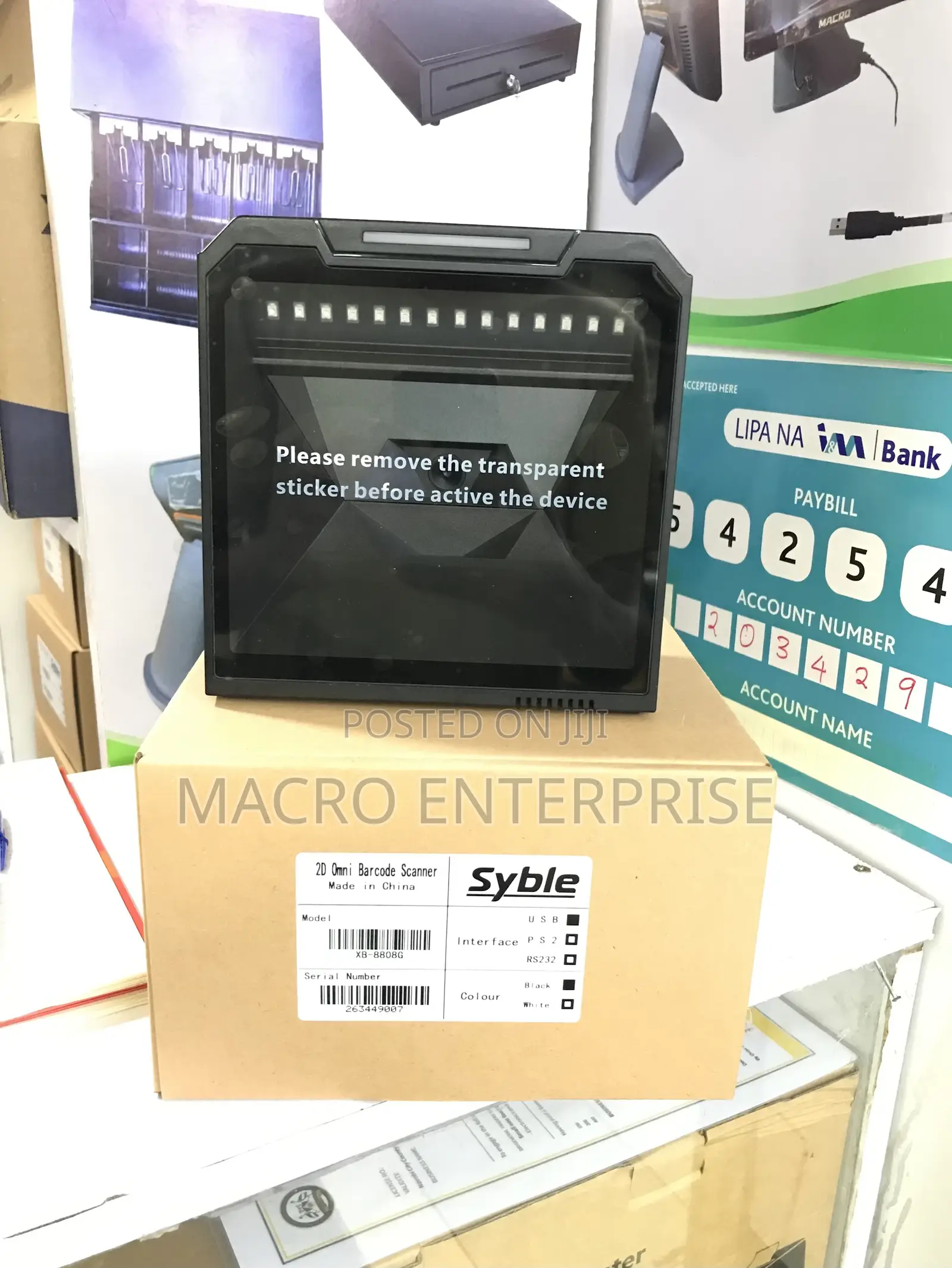 2d Qr Code Scanner for Documents-Xb-8808g Usb for Offices Healthcare