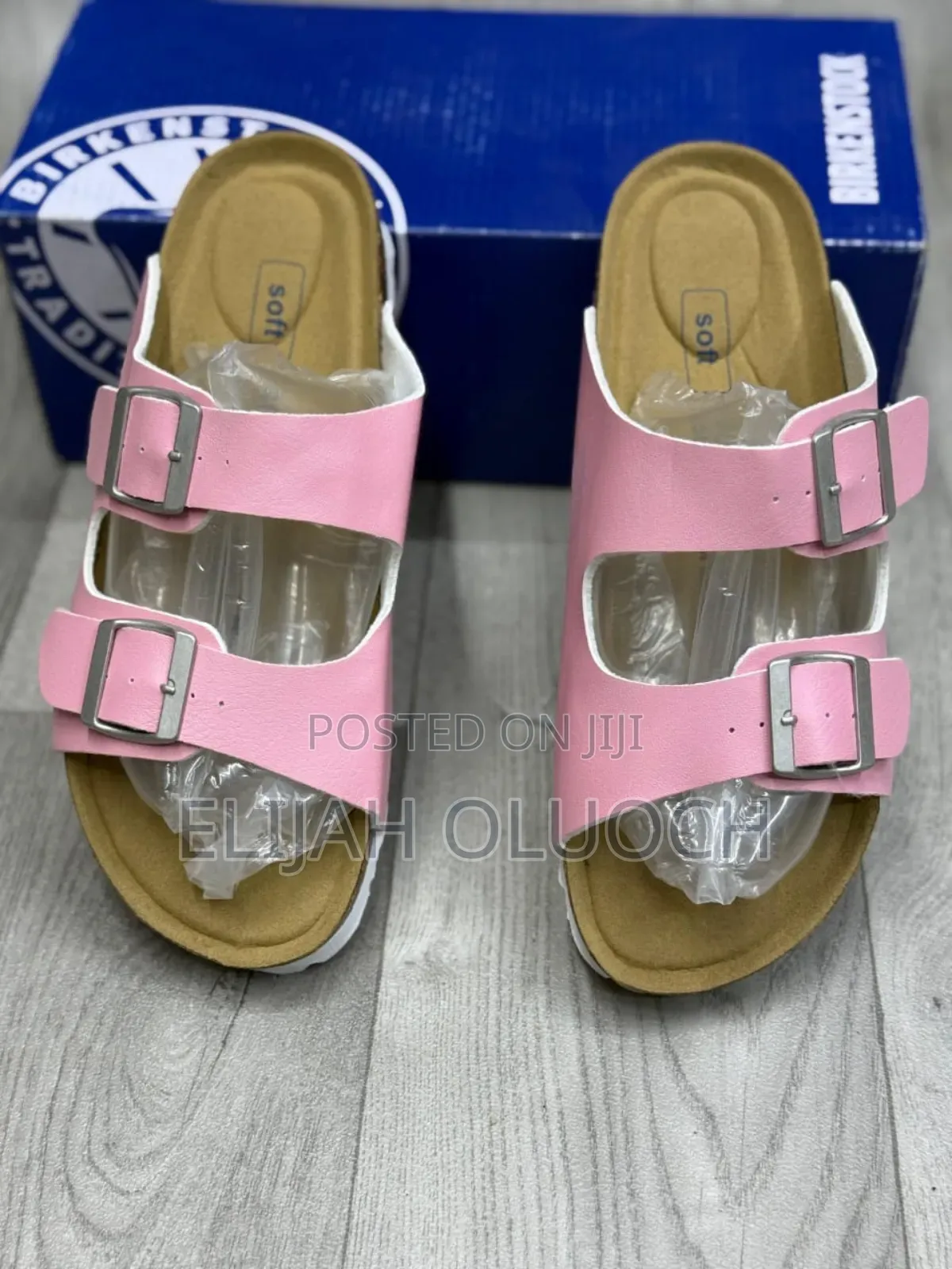 Pink Birkenstock-Style Two-Strap(Arizon) Sandals