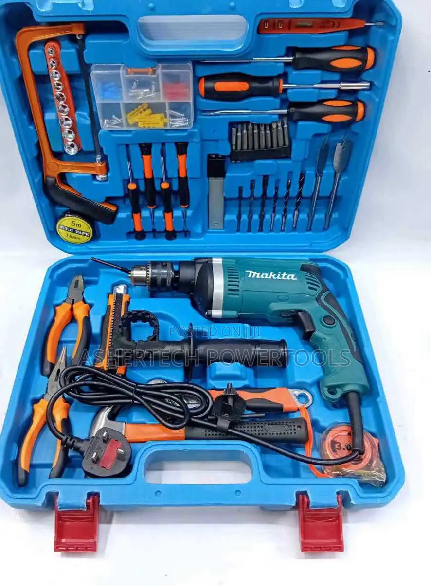 Makita Tool Set With a 710w Impact Drill.